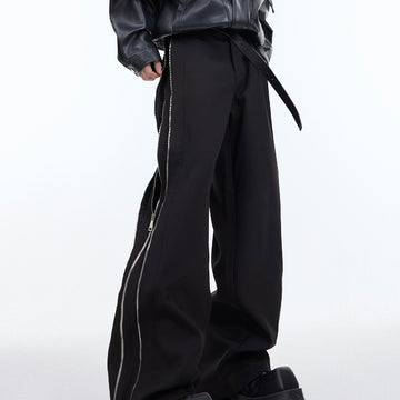 Slim Fit Layered Zipper Pants