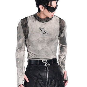 Street Style Graffiti Print Inner Shirt Men